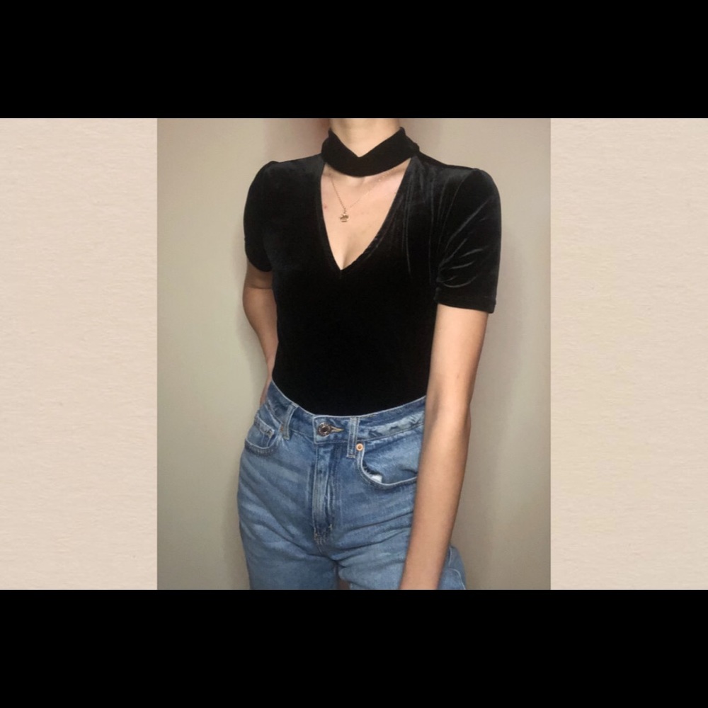 Black velvet shirt
